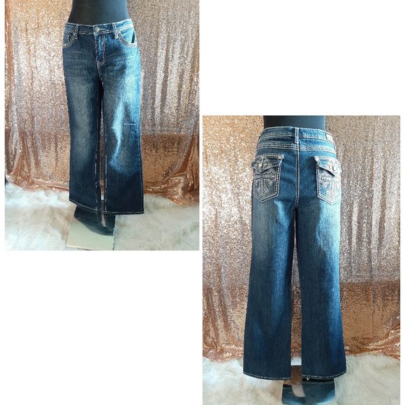 Earl Jean blue denim wide leg Size 10 - Picture 3 of 10